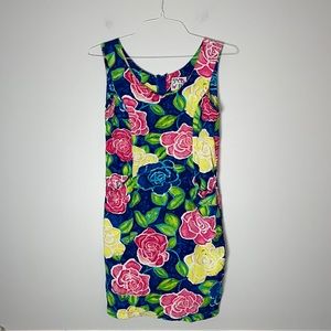 Vintage Jam's World Floral Rose Neon Sheath Dress 7